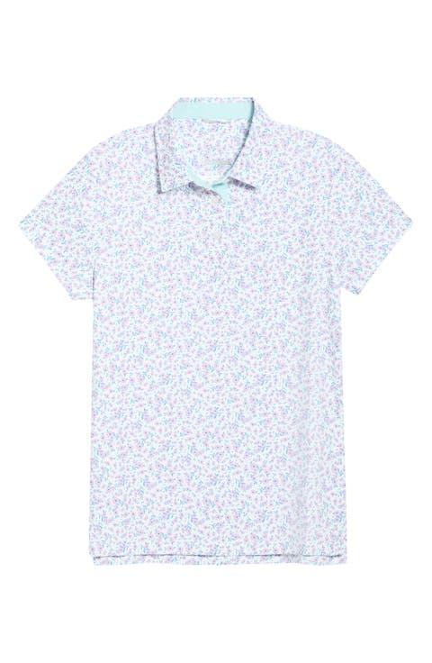 Talia Ditsy Floral Half Placket Polo