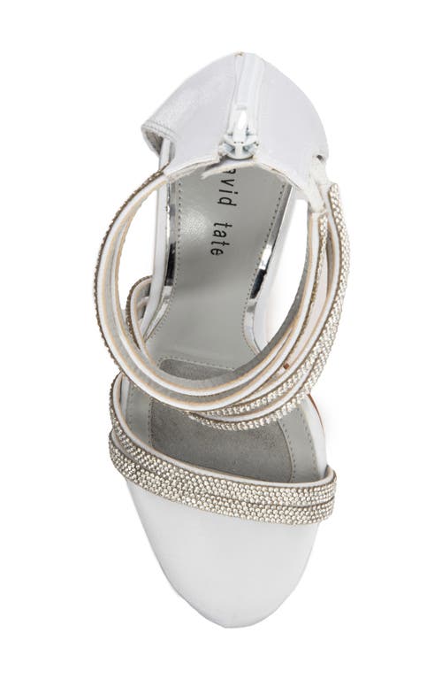 David Tate Evening Rhinestone Sandal In White