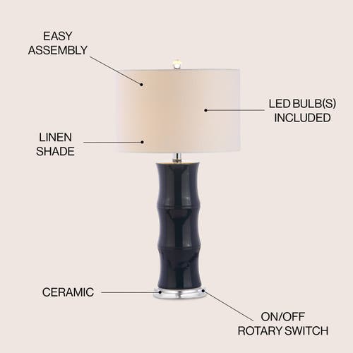 Jonathan Y Tiki 26.5" Ceramic Led Table Lamp In Navy
