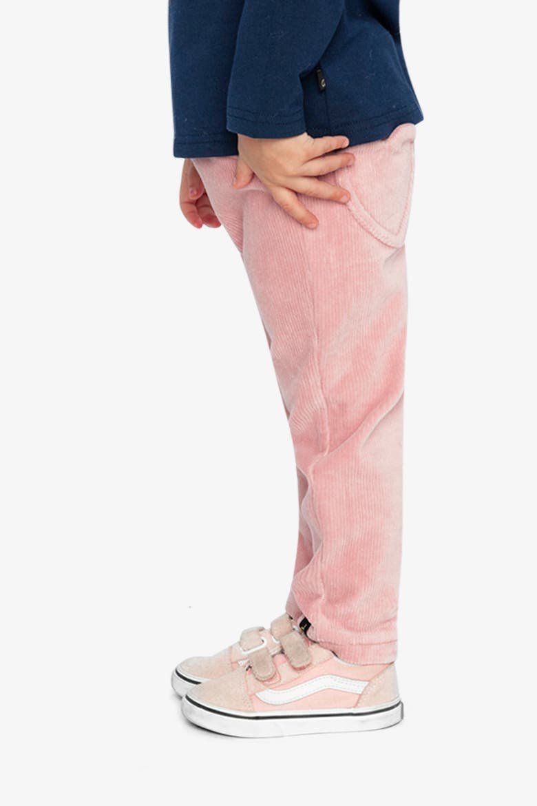 Stretch Velour Faux Pocket Elastic Waist Treggings, Alternate, color, Pale Dusty Pink