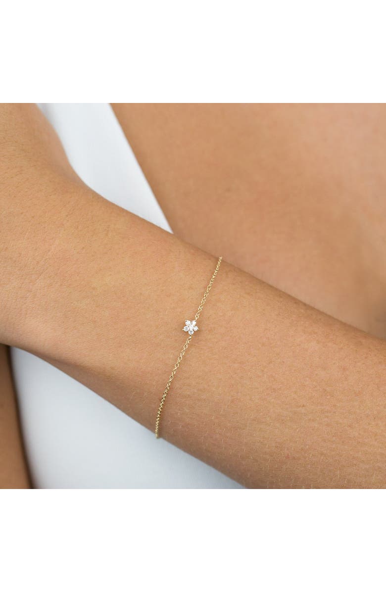 BY ADINA EDEN Diamond Tiny Flower Bracelet 14K, Alternate, color, 