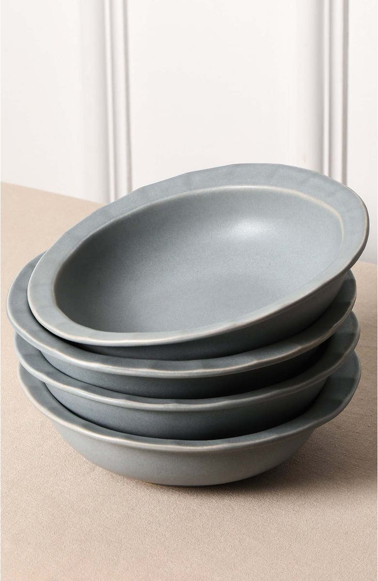 Stone Lain Oasis Stoneware 4-Piece Pasta Bowl Set, Alternate, color, Grey Blue