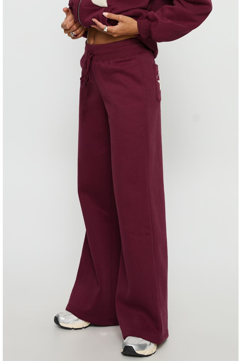 Stargirl Wide Leg Sweatpants, Alternate, color, BURGUNDY