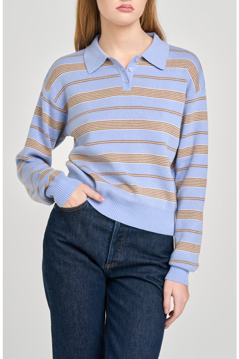 Carter Stripe Polo Sweater, Alternate, color, BLUE STRIPE