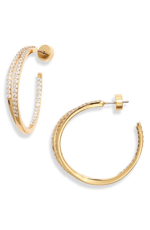 Pavé Double Hoop Earrings