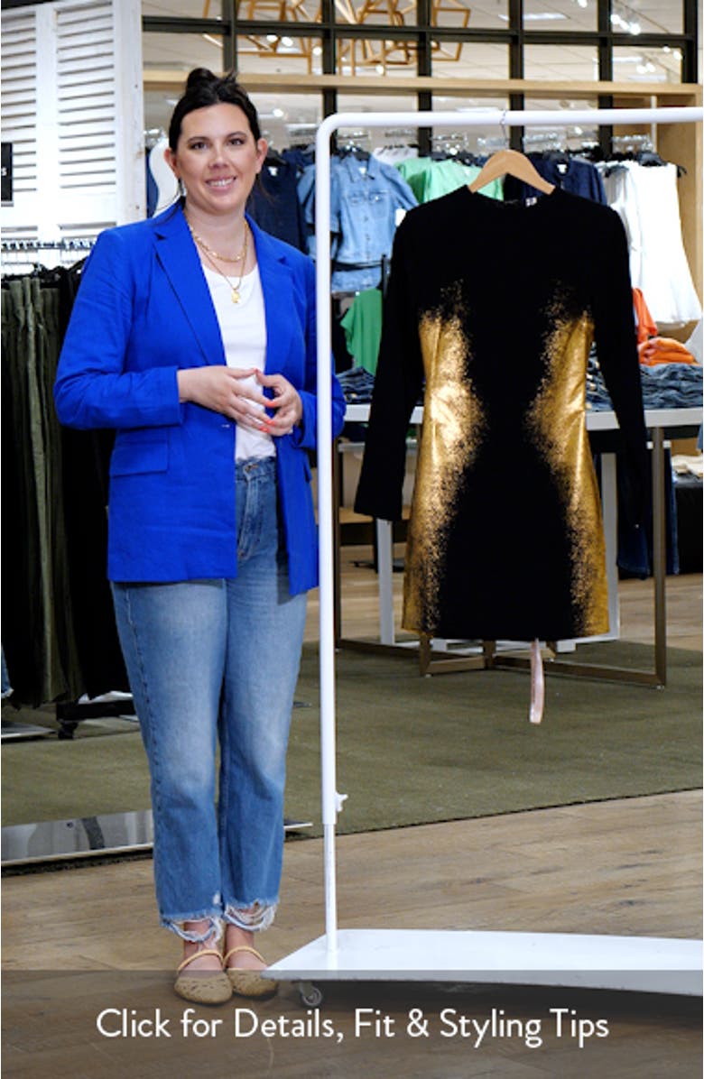 Domenica Foil Long Sleeve Minidress, sales video thumbnail