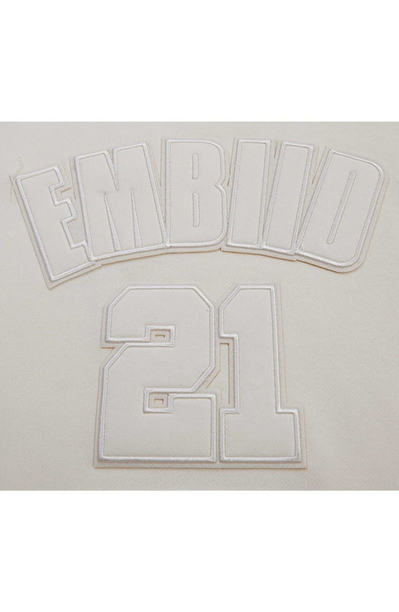 PRO STANDARD Men's Pro Standard Joel Embiid Cream Philadelphia 76ers Name & Number Pullover Hoodie, Alternate, color, 