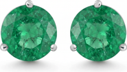 Bliss Diamond 5Ct Round Emerald Studs 9mm Women's 14k Earring 3 Prong Martini Lab Grown