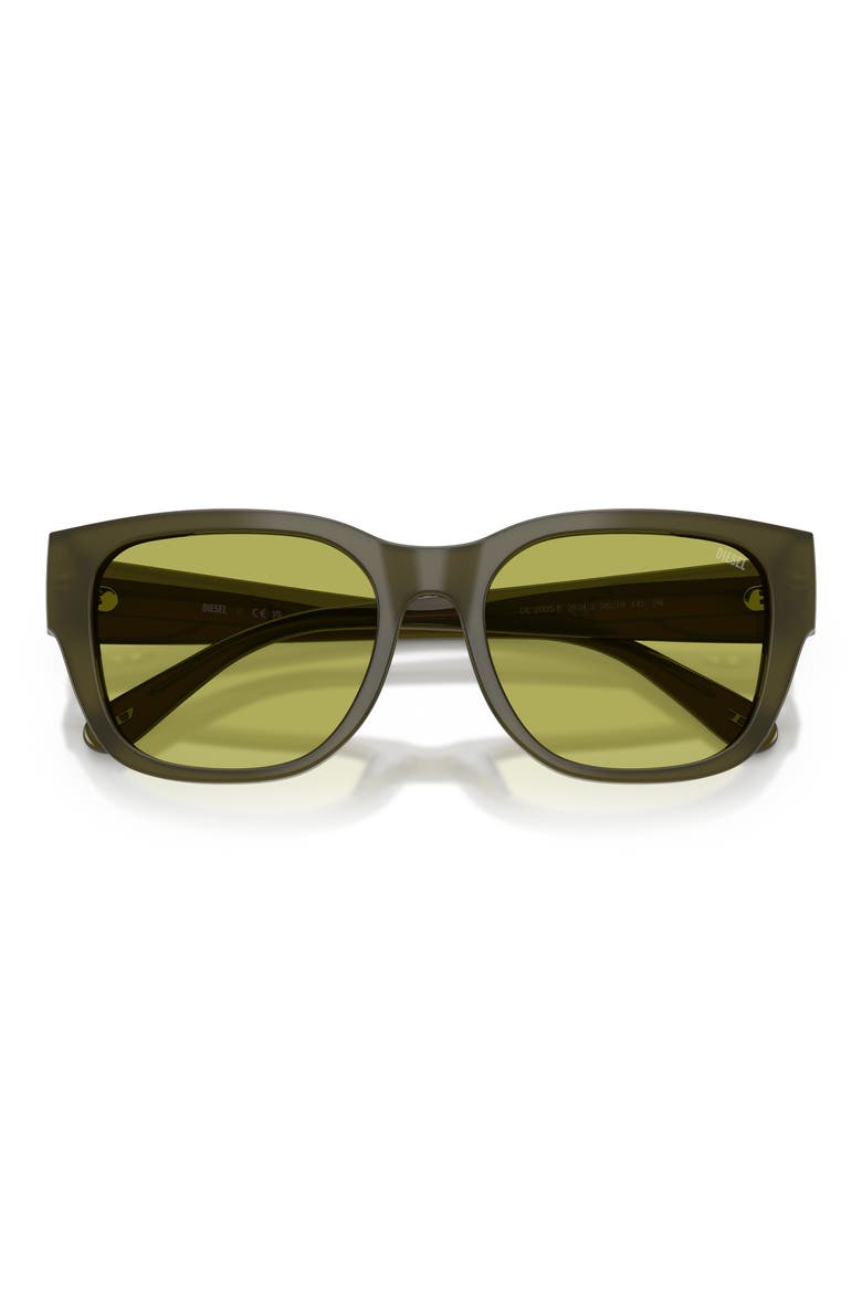 56mm Square Sunglasses, Alternate, color, SOLID GREEN / LIGHT GREEN