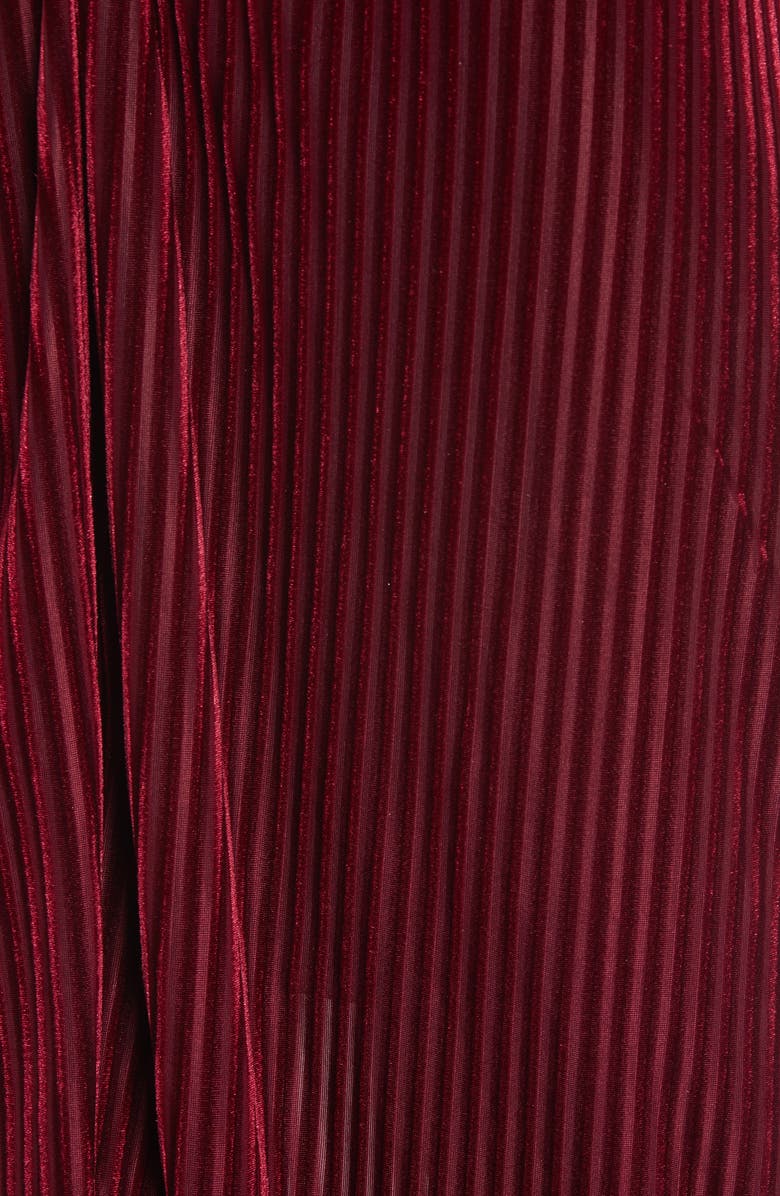 All in Favor Knot Long Sleeve Velvet Rib Midi Dress, Alternate, color,