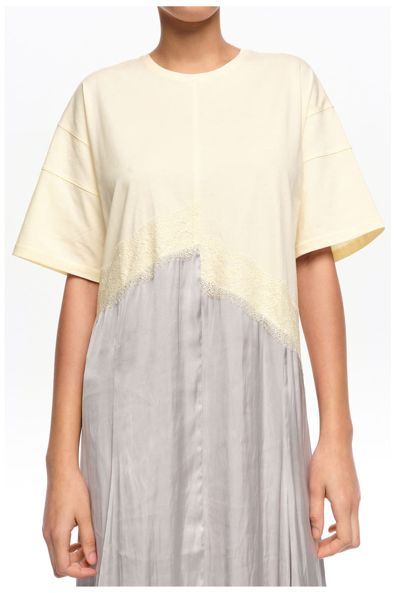 Two-Material Asymmetric Dress, Alternate, color, LIGHT GREY