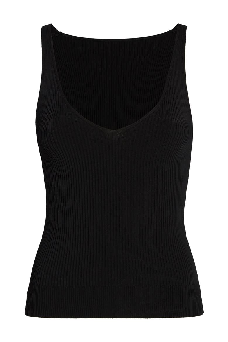 DEEP V TANK KNIT, Alternate, color, BLACK