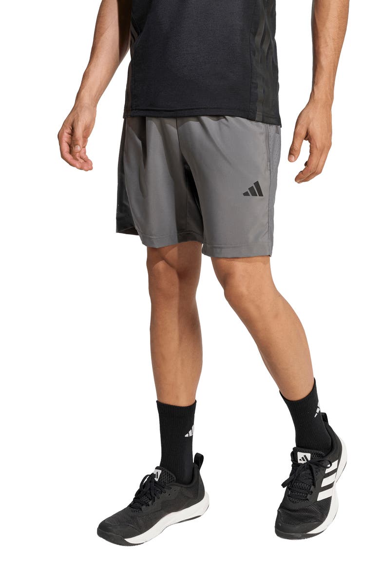 Essentials Woven Performance Training Shorts, Main, color, GREY FIVE