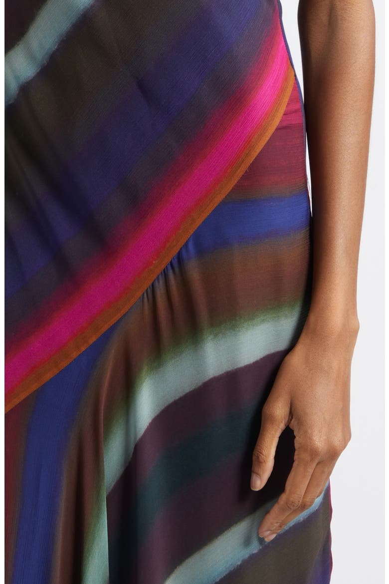 Louie Stripe Cowl Back Bias Crinkle Chiffon Gown, Alternate, color, ROUX