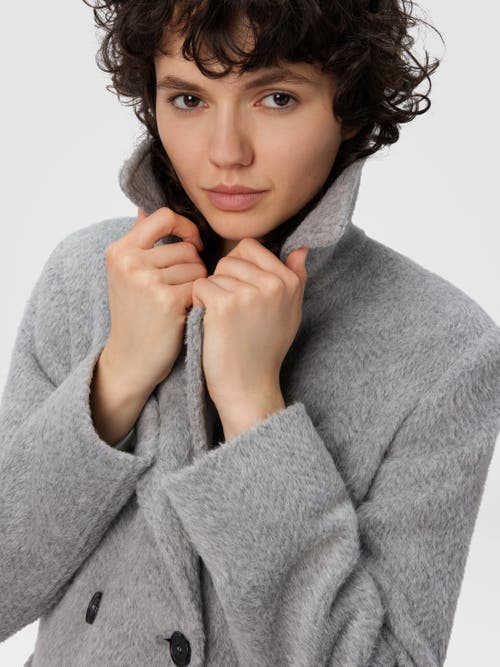 Missoni Double-breasted Trench Coat With Tone-on-tone Chevron Pattern In Gray