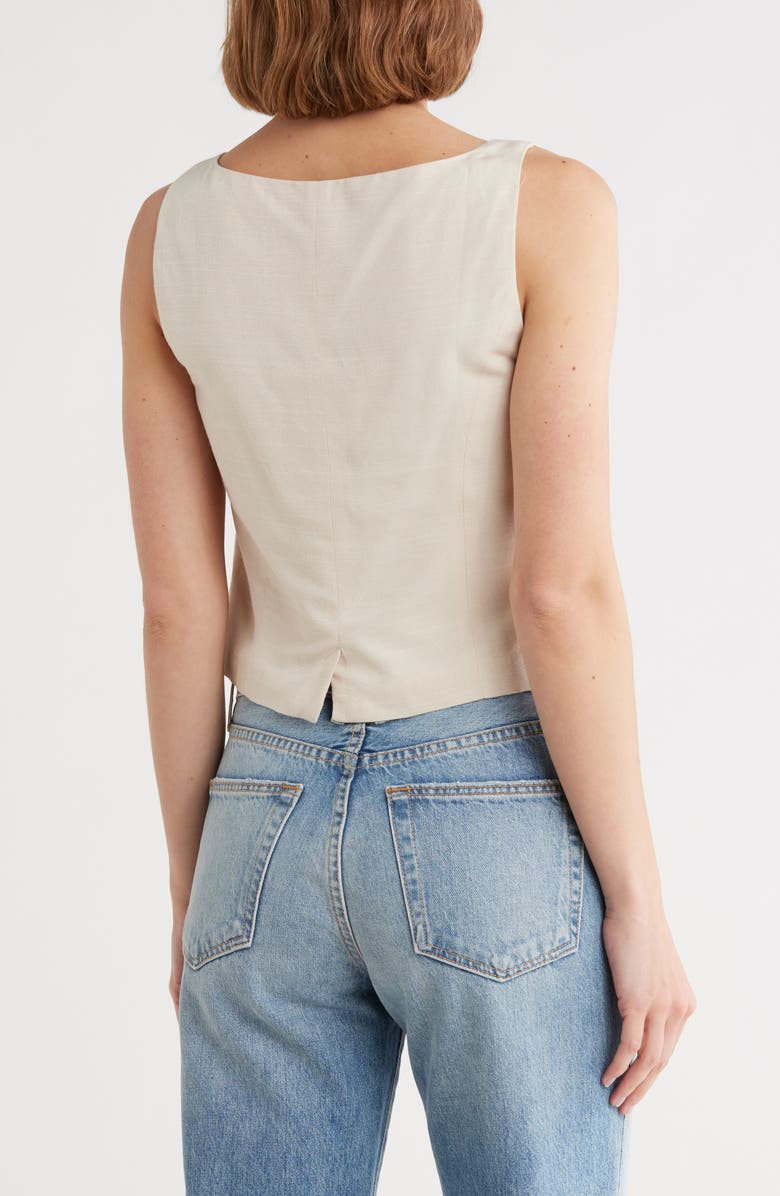 Vigoss Bow Vest Top, Alternate, color, Creme