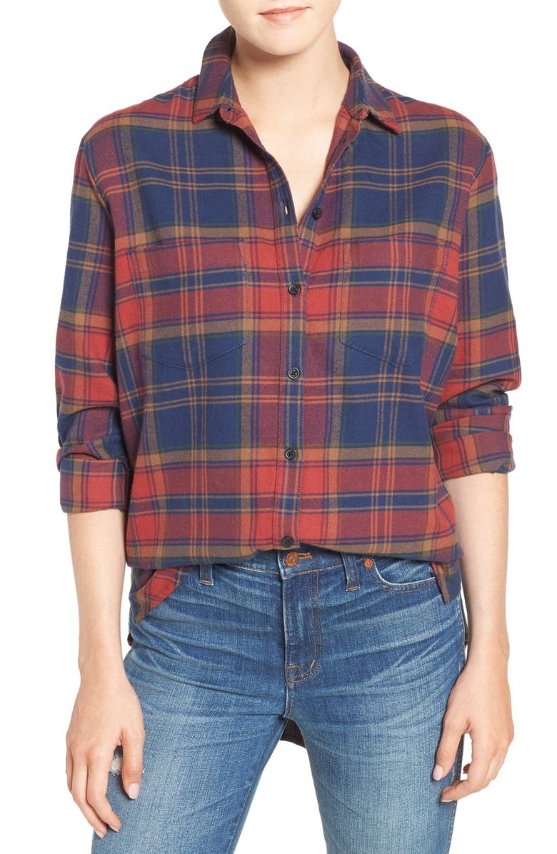 Madewell Ex-Boyfriend Shrunken Flannel Boyfriend Shirt, Main, color,