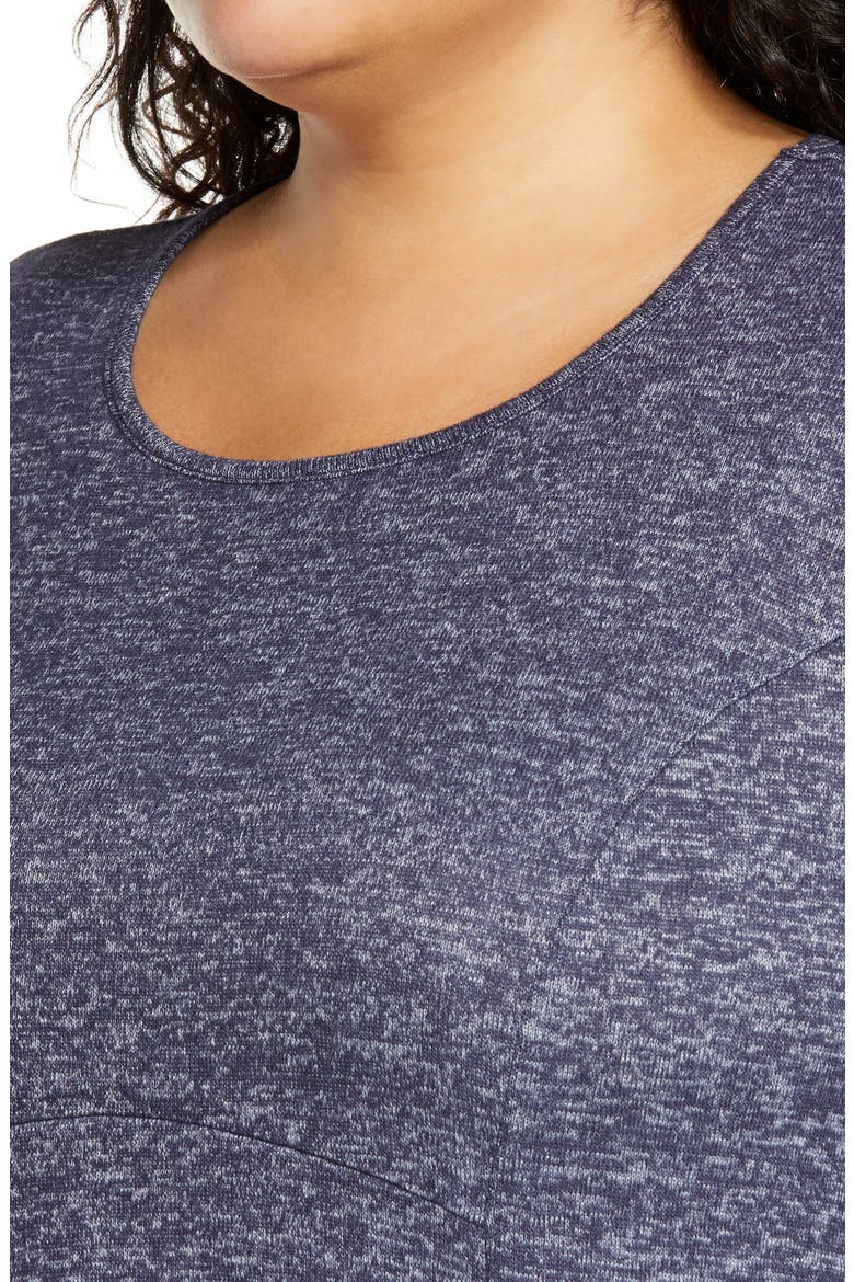 Brushed Knit Babydoll Top, Alternate, color, DARK DENIM