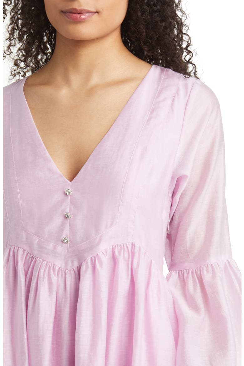 Zosia Long Sleeve Babydoll Dress, Alternate, color, LILAC