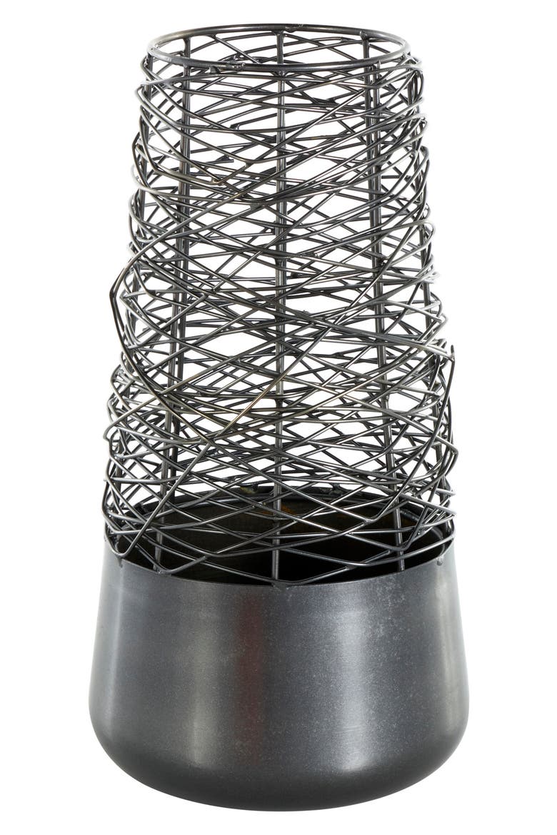 Mixed Metal Vase, Alternate, color, BLACK