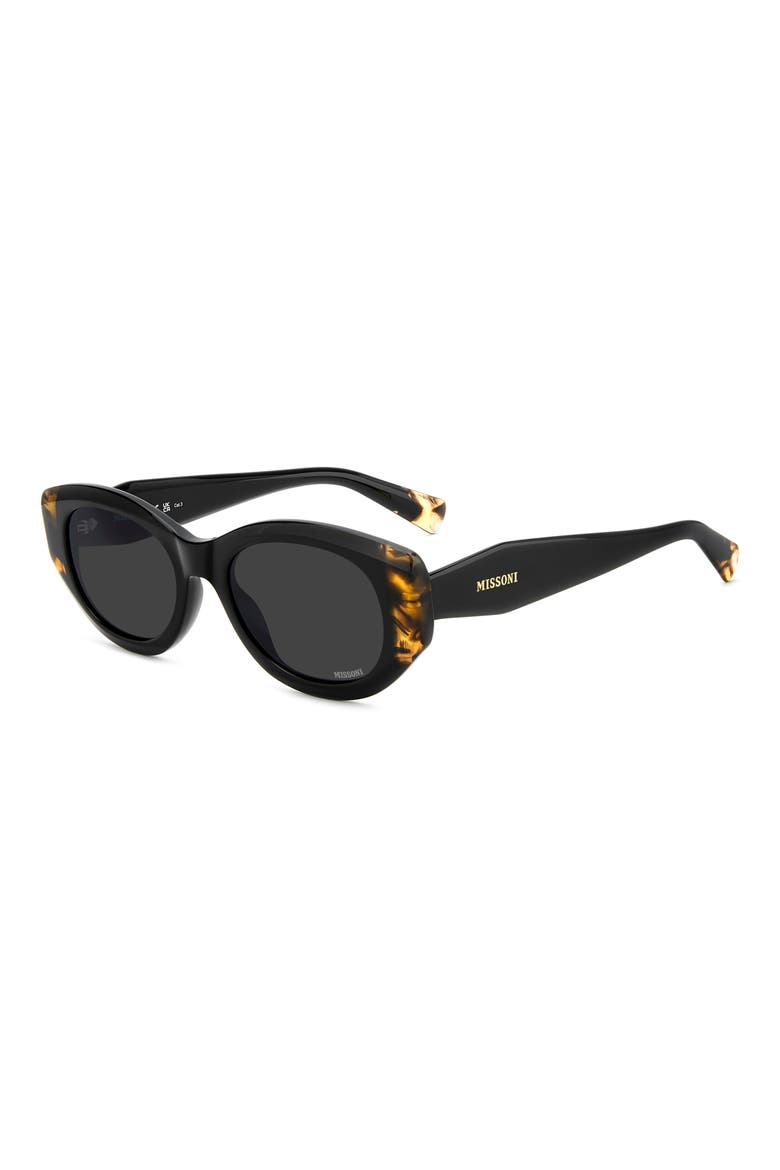 52mm Oval Sunglasses, Alternate, color, BLACK HAVANA/ GREY