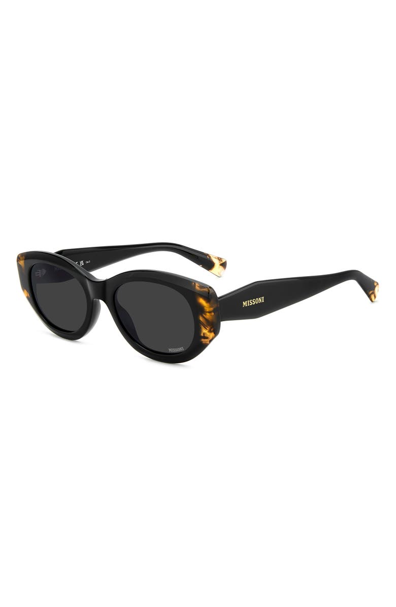 Missoni 52mm Oval Sunglasses, Alternate, color, Black Havana/ Grey