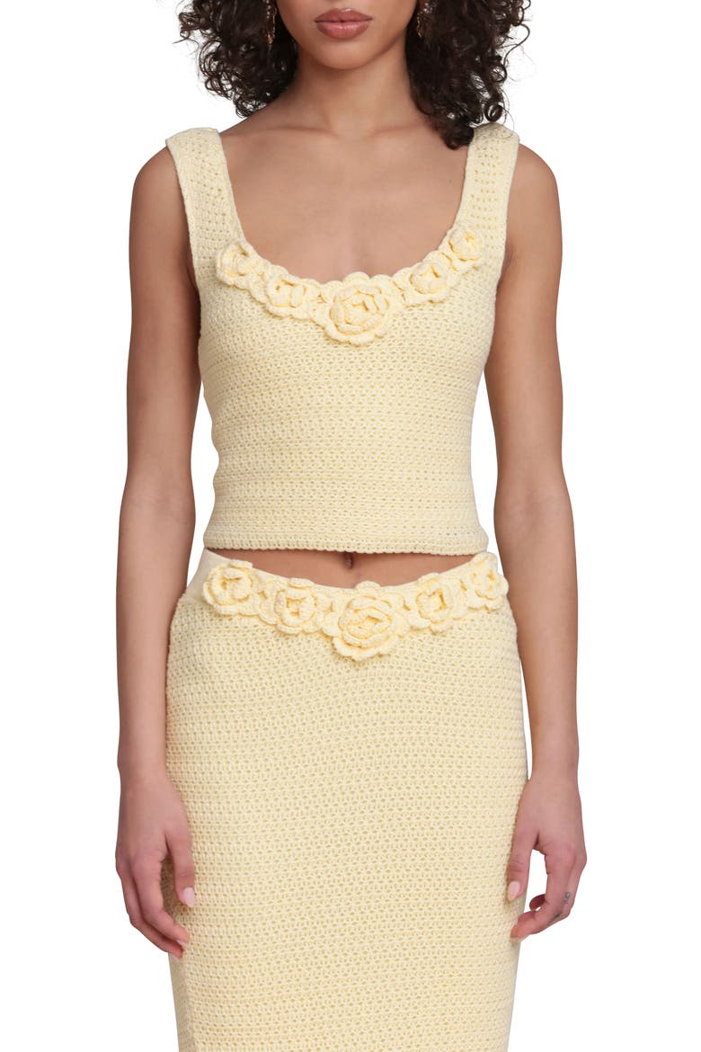 Knit Crop Tank, Main, color, BUTTER
