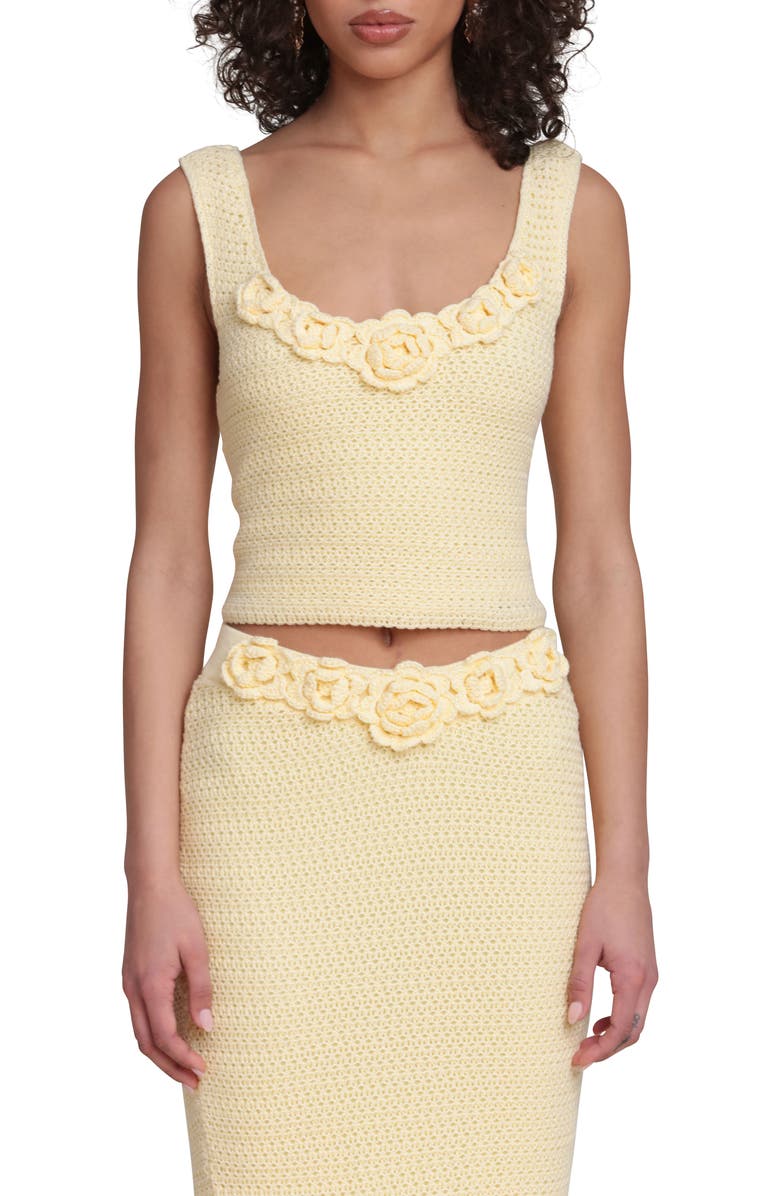 Avec Les Filles Knit Crop Tank, Main, color, Butter