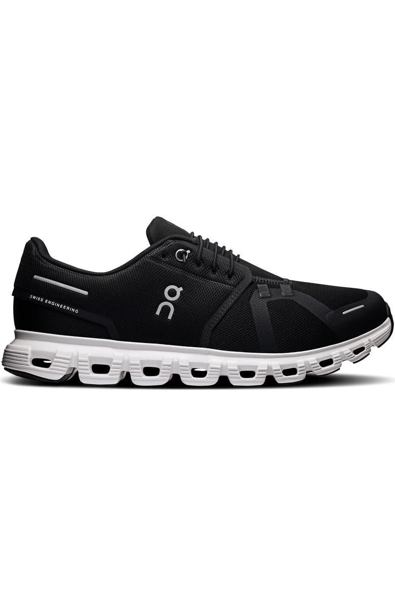 On Cloud 6 Sneaker, Alternate, color, Black/ White