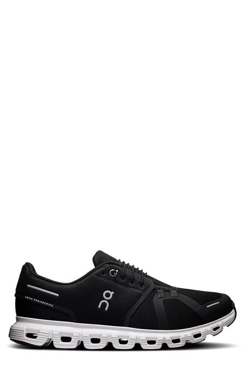 On Cloud 6 Running Sneaker In Black/white