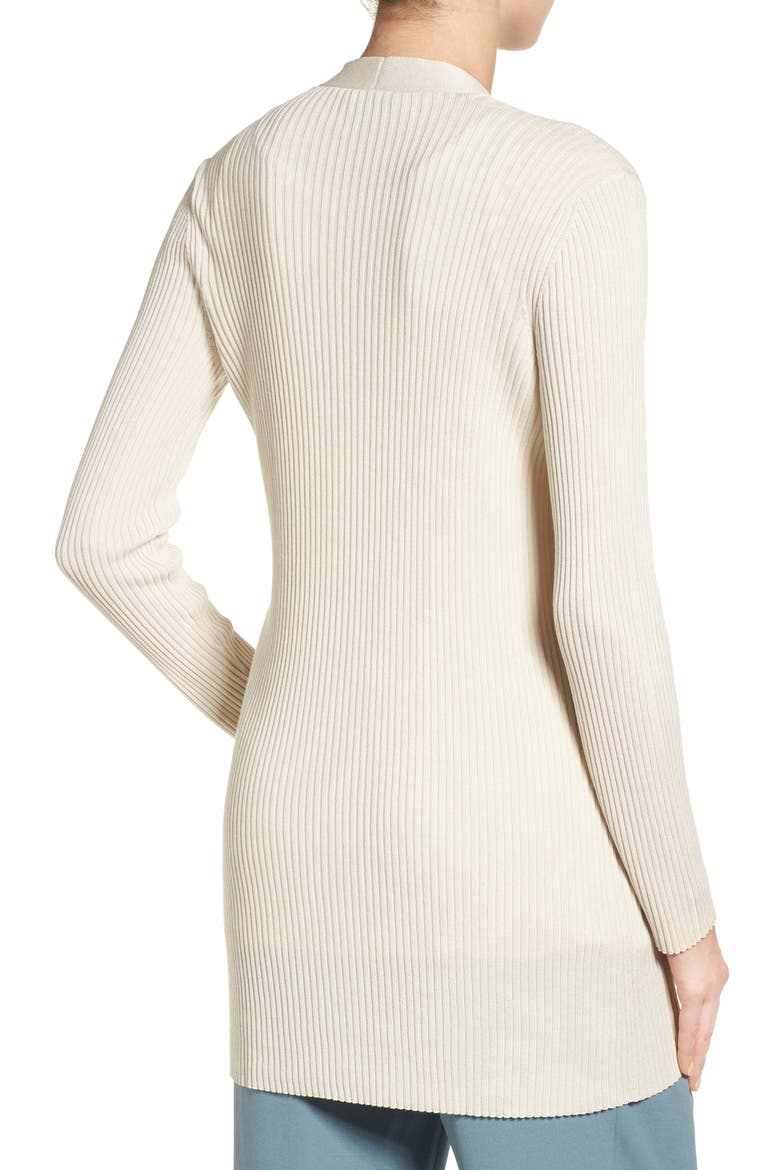 Rib Knit Cardigan, Alternate, color, BONE