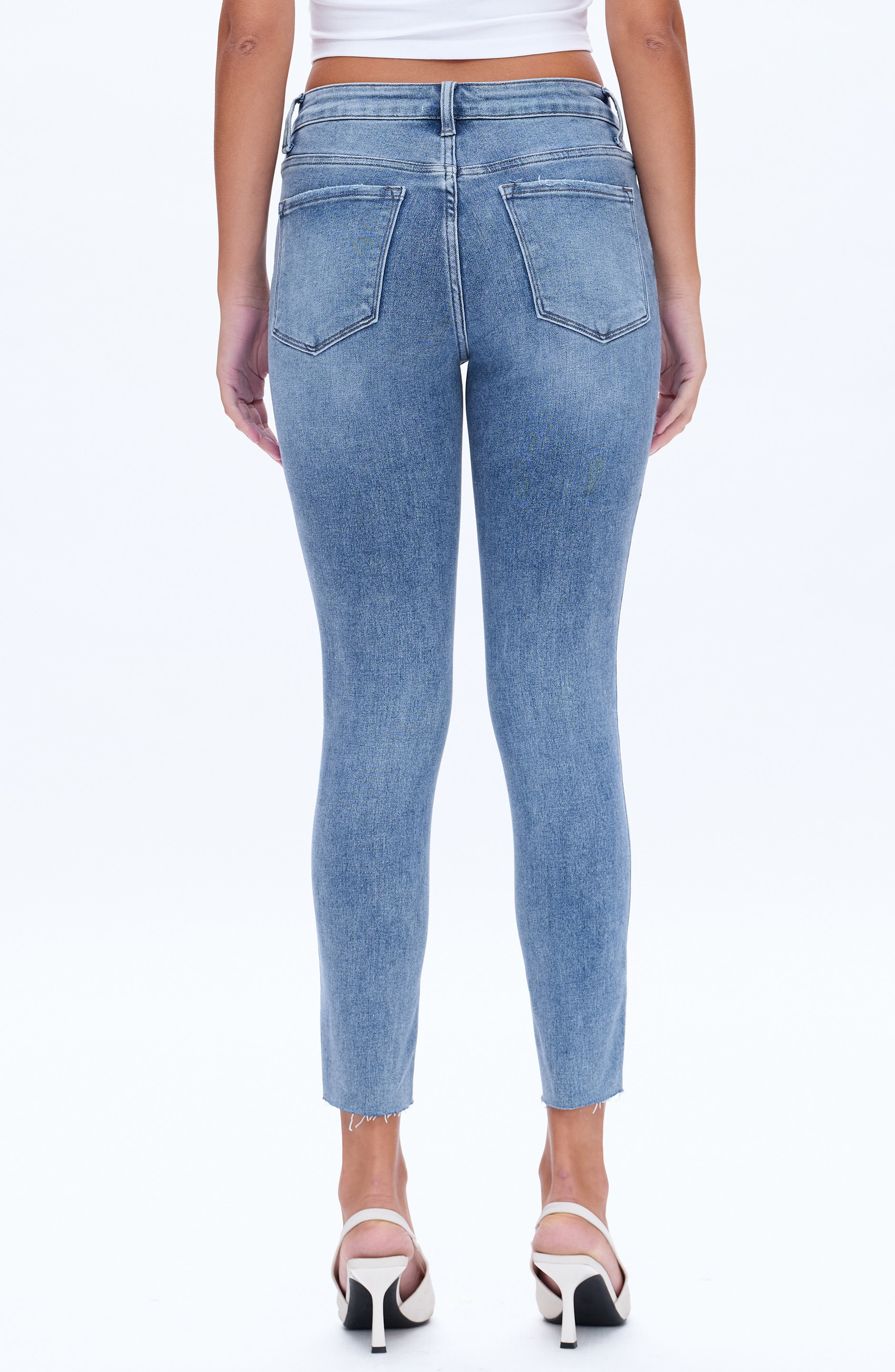 Raw Hem Mid Rise Ankle Skinny Jeans - image 2