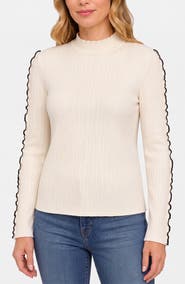 Liverpool Los Angeles Mock Neck Rib Sweater