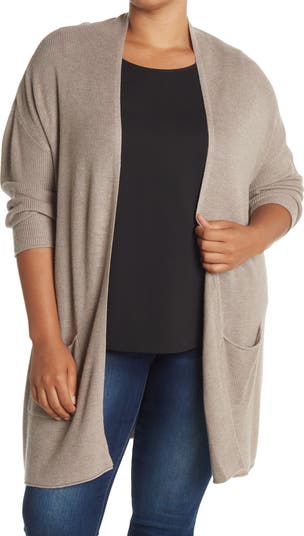 Threaded Pear Sarah Side Pockets Open Front Cardigan