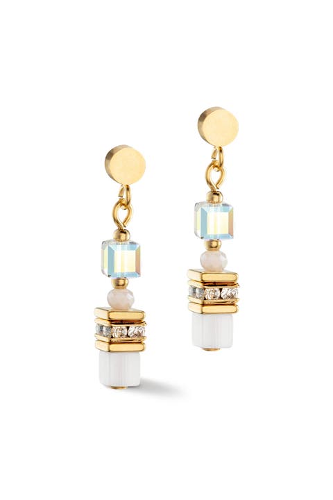 Mini Cubes Gold Earrings