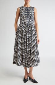 Max Mara Eloise Print Cotton Voile Midi Dress