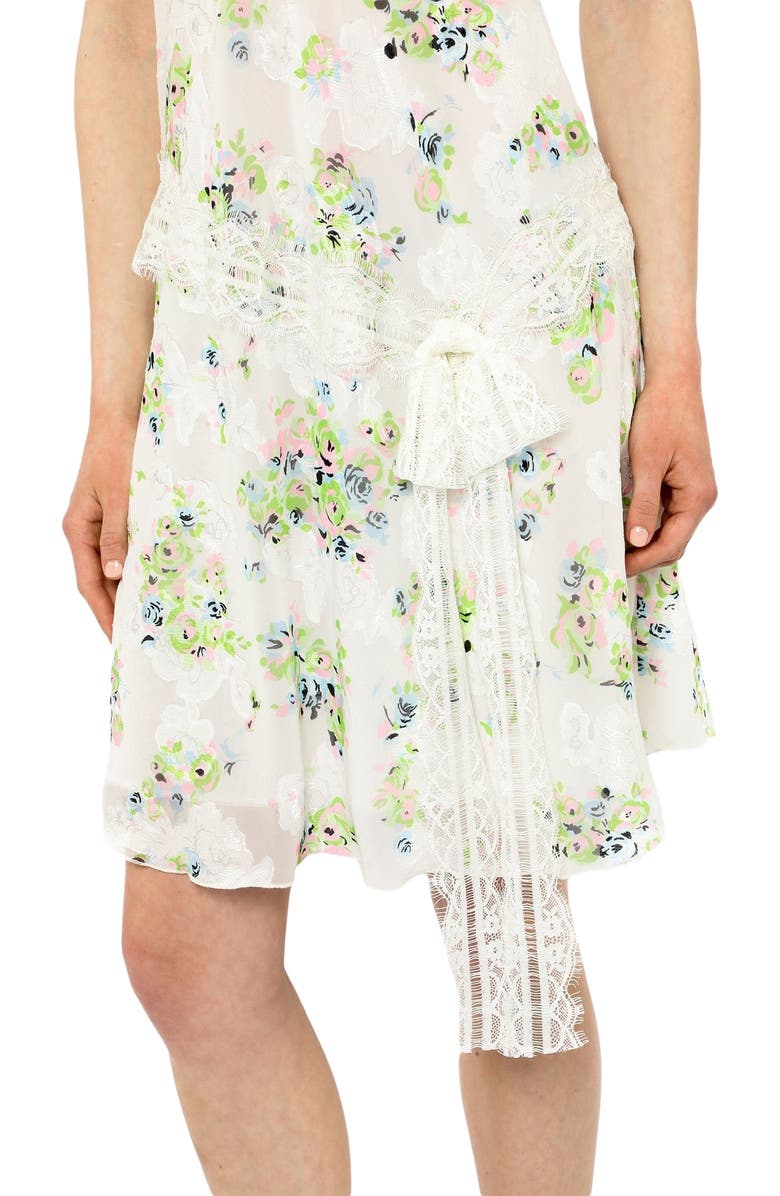 Anna Sui Rosies Posies Chiffon Slip Dress, Alternate, color, Baby Blue Multi