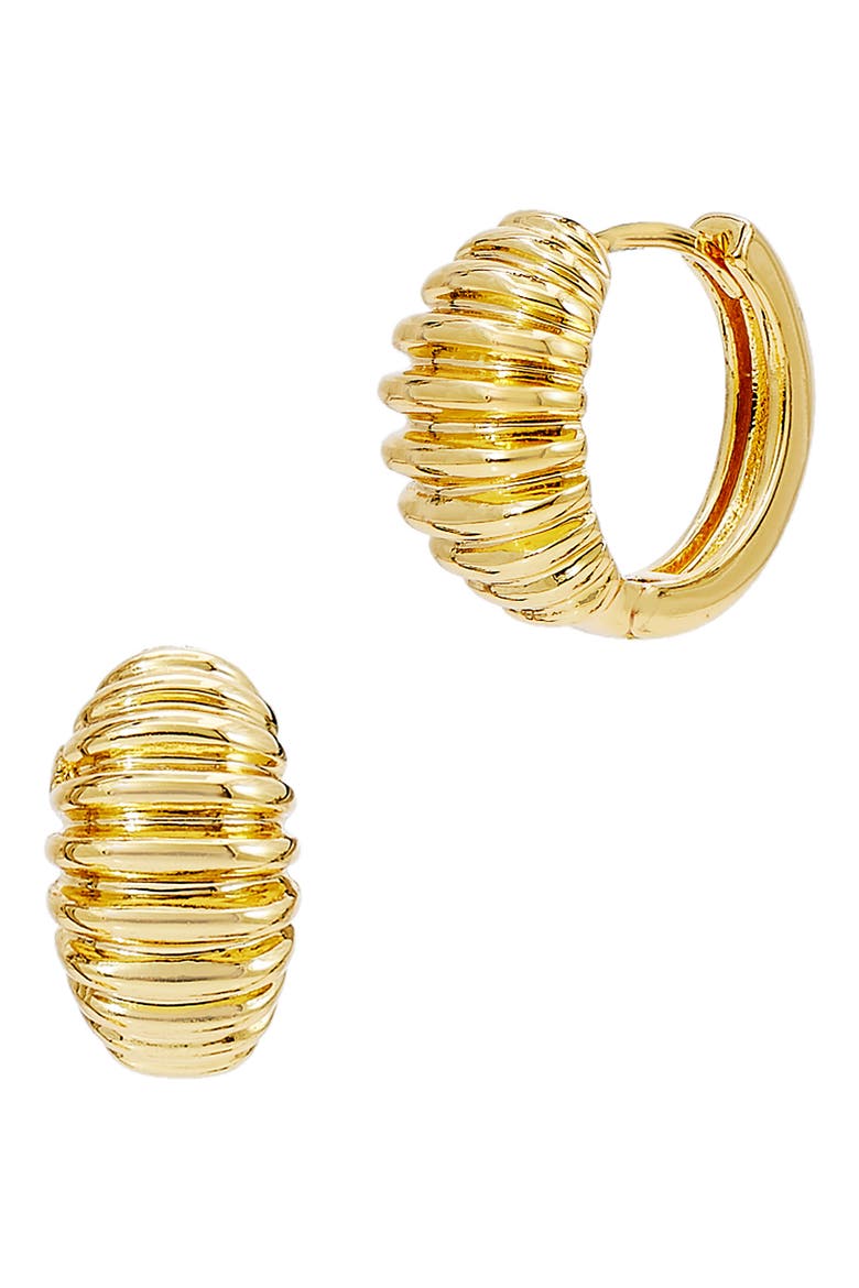 Graham Huggie Hoop Earrings, Main, color, YELLOW