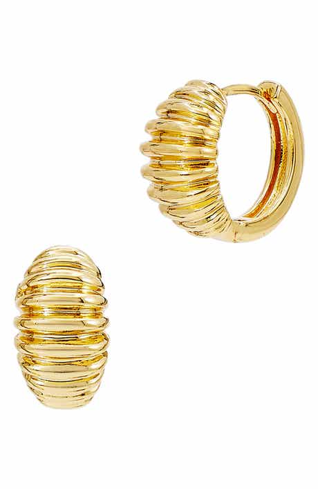 SAVVY CIE JEWELS Graham Huggie Hoop Earrings