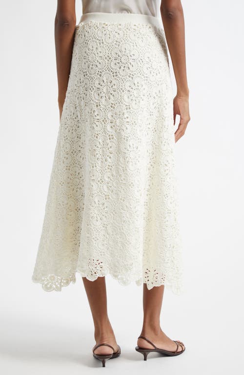 Farm Rio Flower Crochet Skirt In Off-white