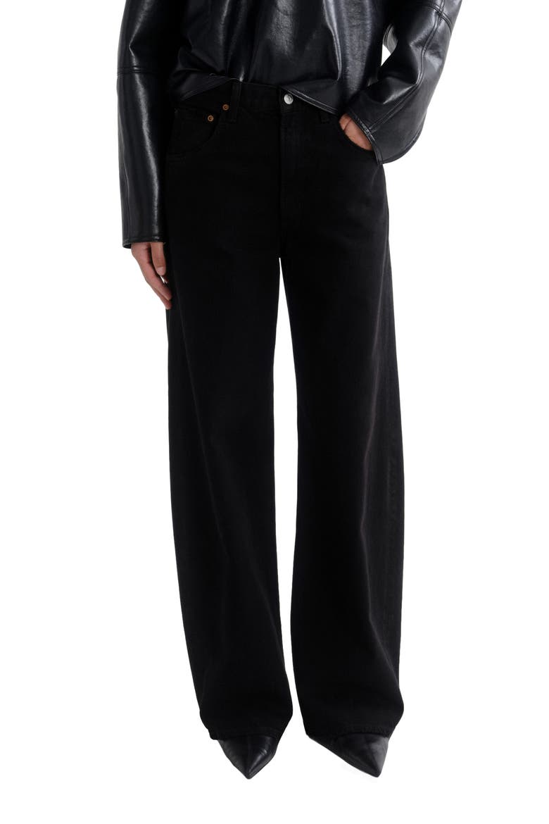 Low Curve Low Waist Wide Leg Jeans, Main, color, PROOF DK SATURATED BLK