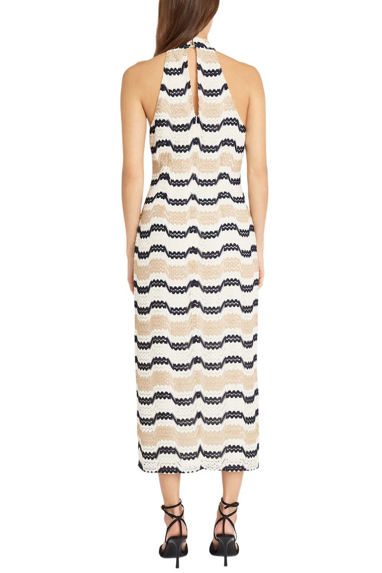 Stripe Knit Midi Dress, Alternate, color, NAVY/ TAN/ BEIGE