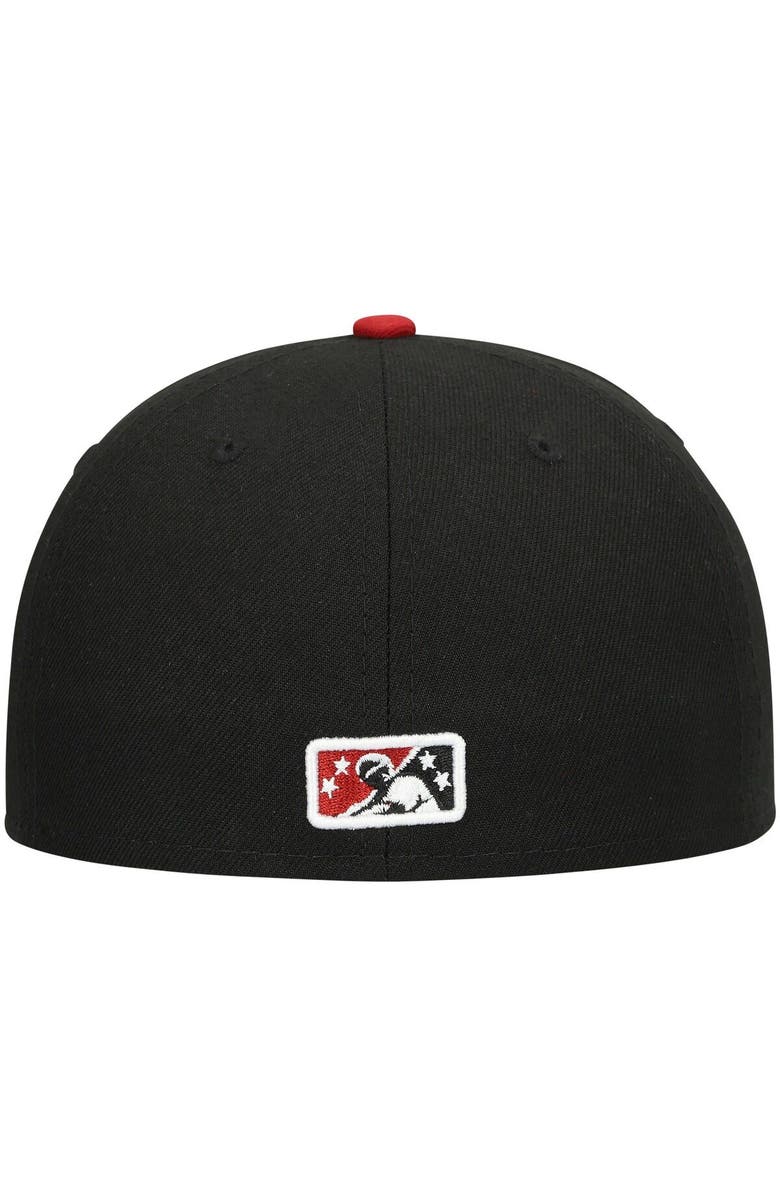 New Era Men's New Era Black Modesto Nuts Authentic Collection Team Home 59FIFTY Fitted Hat, Alternate, color, 