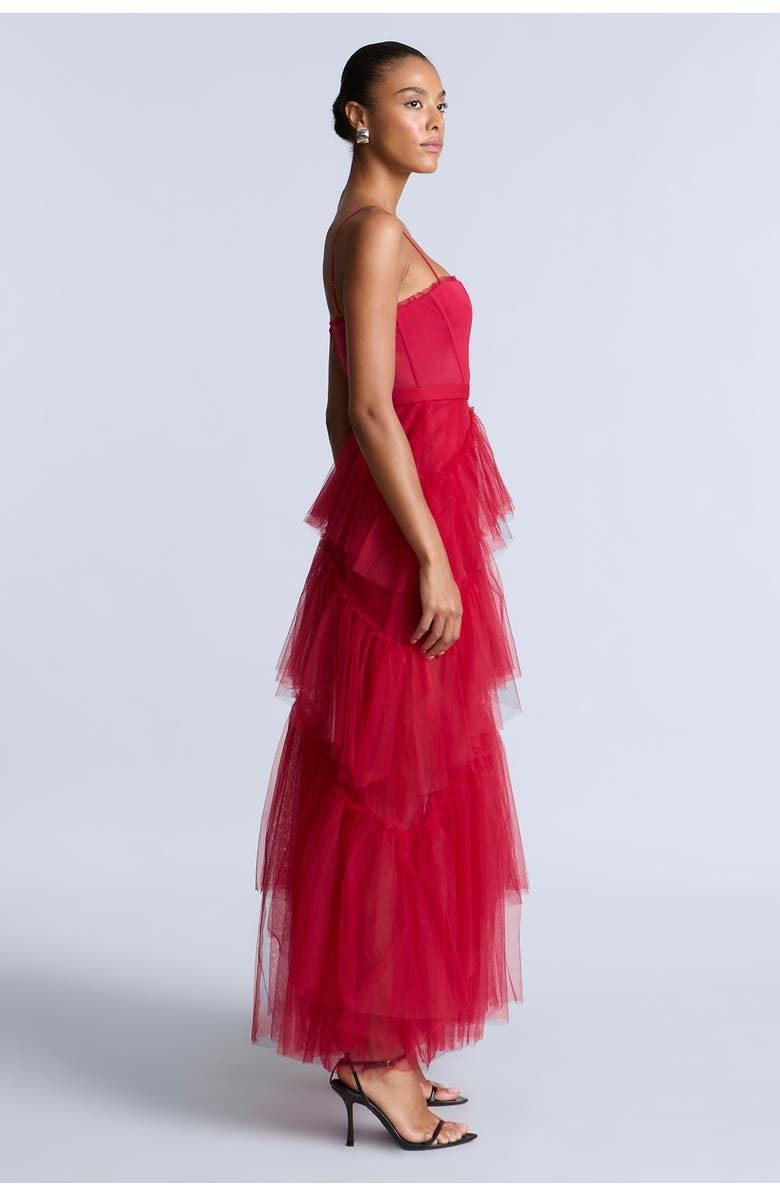 BCBGMAXAZRIA Oly Tiered Ruffle Tulle Evenin, Alternate, color,