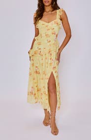 VICI Collection Esme Floral Ruffle Detail Midi Dress