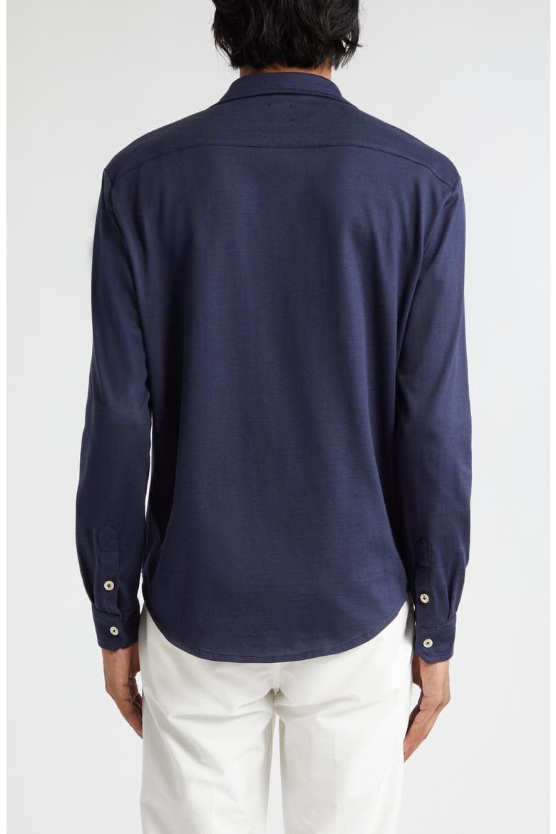 Dandy Jersey Button-Up Shirt, Alternate, color, NAVY