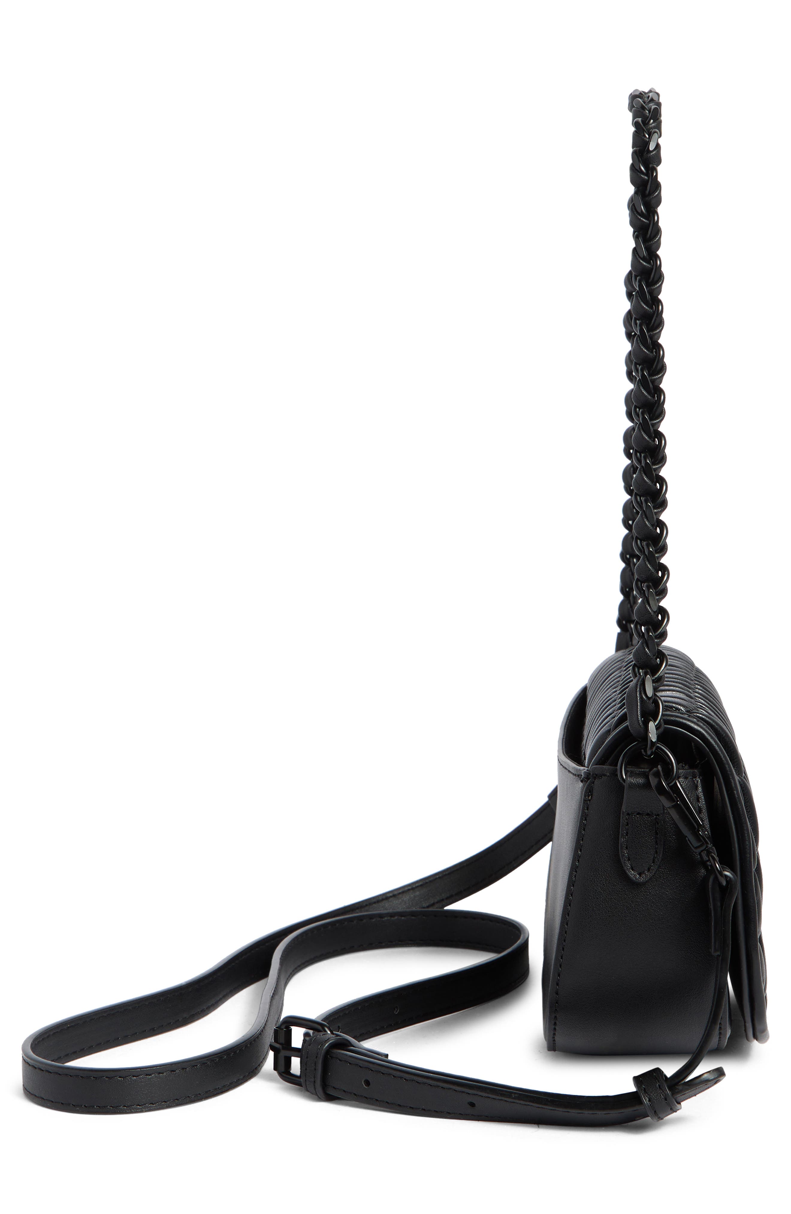 Steve Madden Bannika Stitched Shoulder Bag, Alternate, color, Black