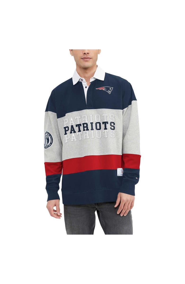 Tommy Hilfiger Men's Tommy Hilfiger Navy New England Patriots Connor Oversized Rugby Long Sleeve Polo, Main, color, Navy