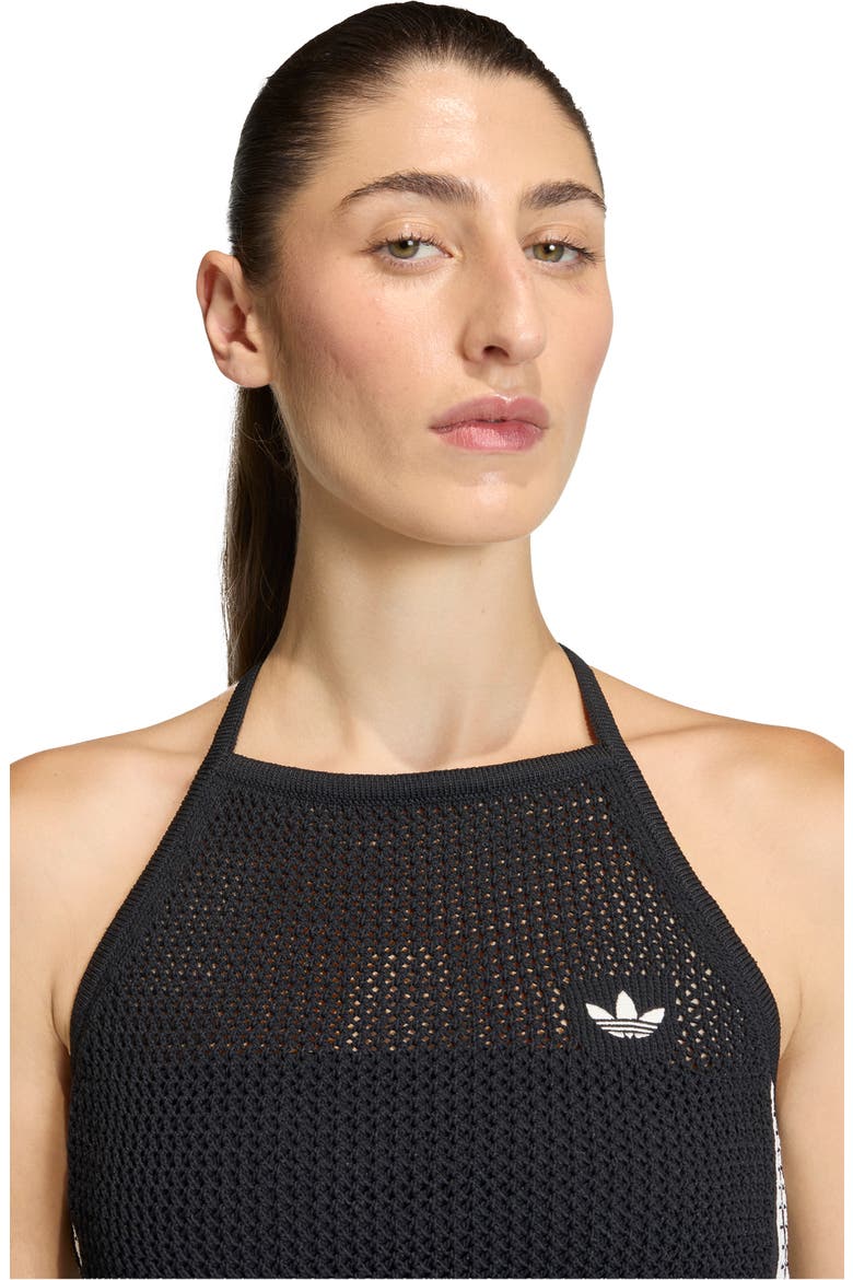 Open Stitch Halter Top, Alternate, color, BLACK