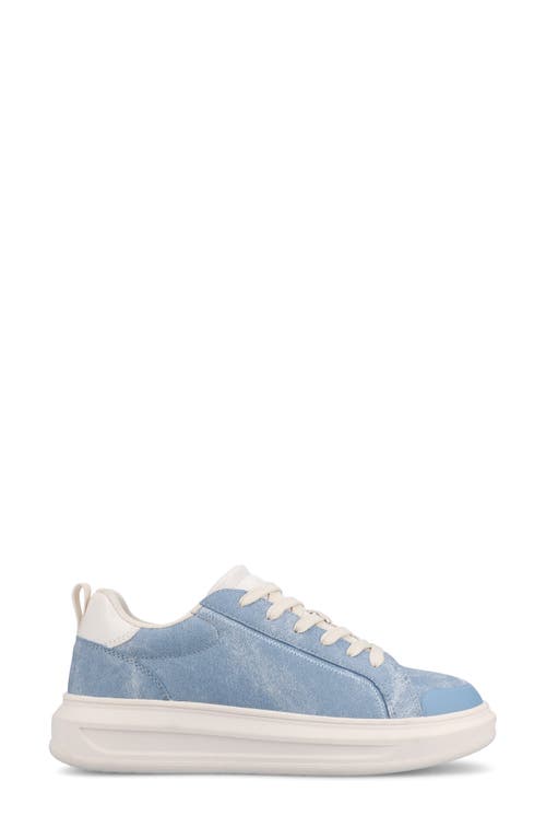 Journee Collection Women's Meeya Platform Lace Up Sneakers In Denim